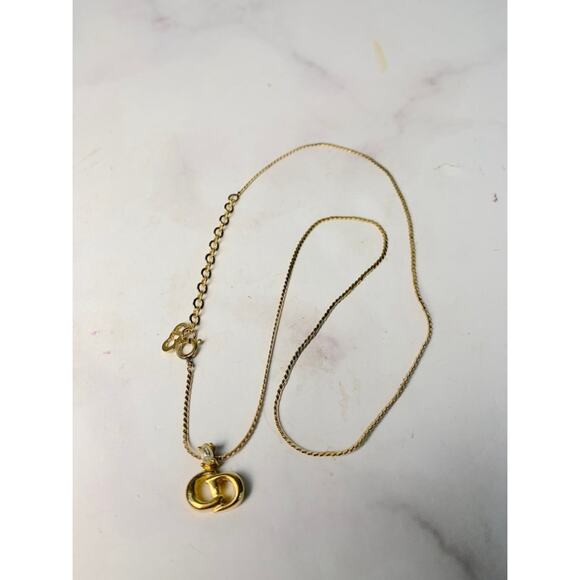 MERare Christian Dior gold tone neclace cd charm ￼ authentic ￼